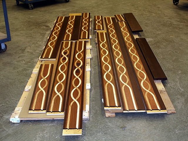 wood floor laser inlay